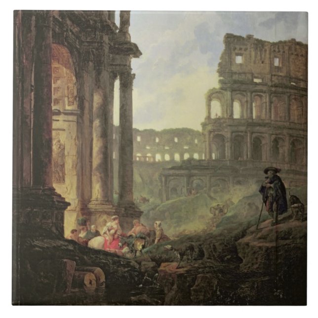 Italienare landskap kakelplatta (Framsidan)