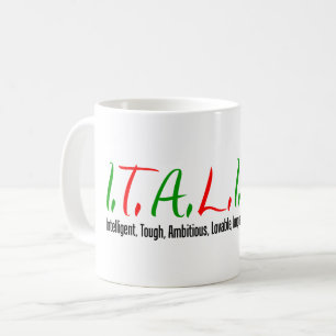 Italienare märker kvinnakvaliteter kaffemugg