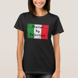 Italienare vid roliga kvinna för injektion skjort t-shirt