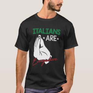 Italienarna är överallt motiv för en spaghetti t shirt