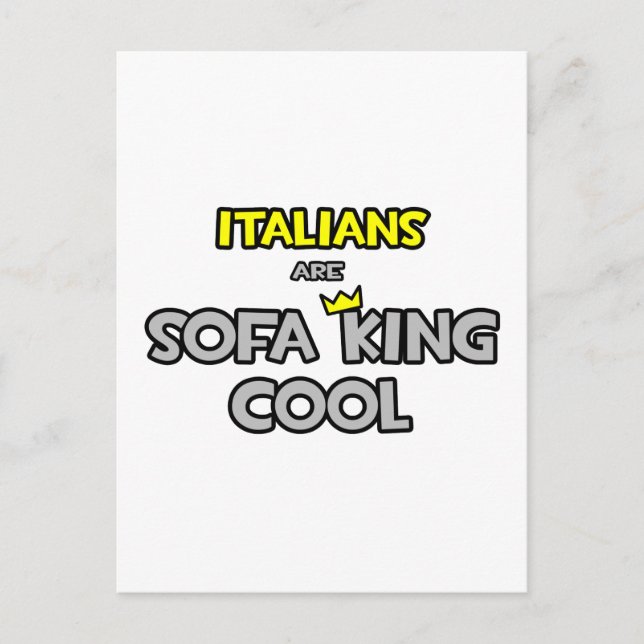 Italienarna är Soffa Kung Coola Vykort (Framsida)