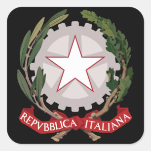 italienemblem fyrkantigt klistermärke