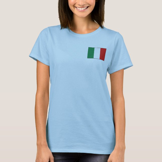 Italienflagg + Kart T-Shirt (Framsida)