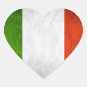 Italienflagga Hjärtformat Klistermärke