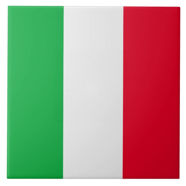 Italienflagga Kakelplatta (Framsidan)