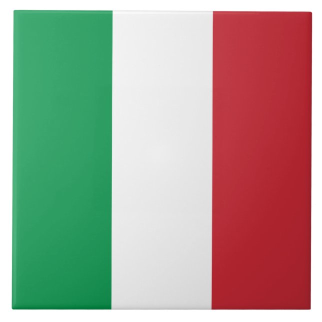 Italienflagga Kakelplatta (Framsidan)