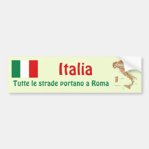 Italienflagga + Kartabildekal Bildekal