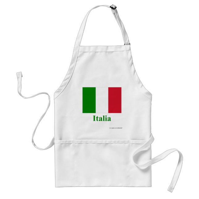 Italienflagga med namn i italienare förkläde (Framsidan)