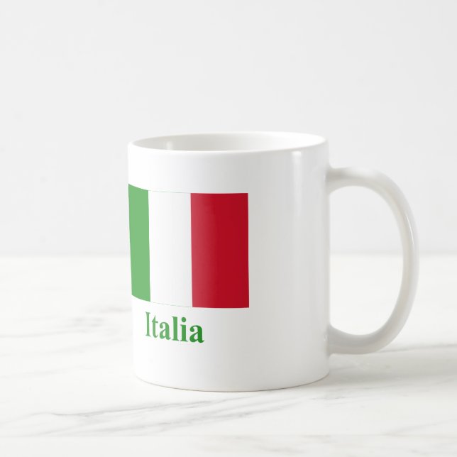 Italienflagga med namn i italienare kaffemugg (Höger)