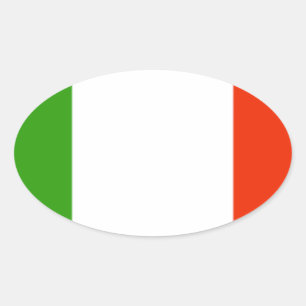 Italienflagga Ovalt Klistermärke