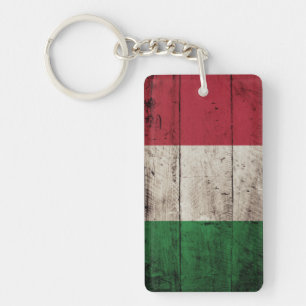 Italienflagga på gammalt Wood korn
