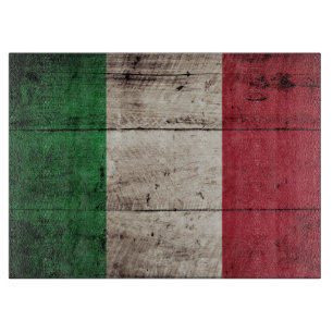 Italienflagga på gammalt Wood korn