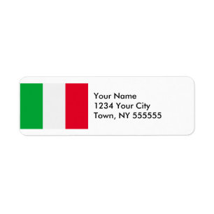 Italienflagga Returadress Etikett