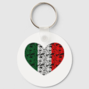 Italienflaggahjärta Nyckelring