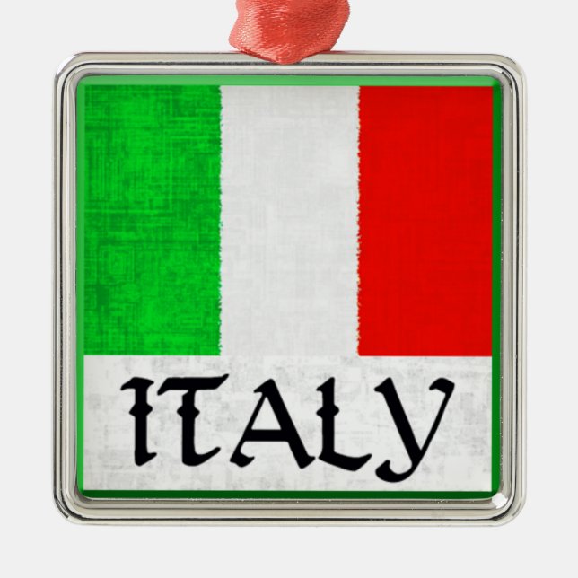 ITALIENFLAGGAprydnad Julgransprydnad Metall (Framsidan)
