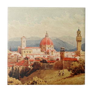 ItalienFlorence Boboli för vintage antika Kakelplatta