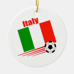 Italienfotbolllag Julgransprydnad Keramik