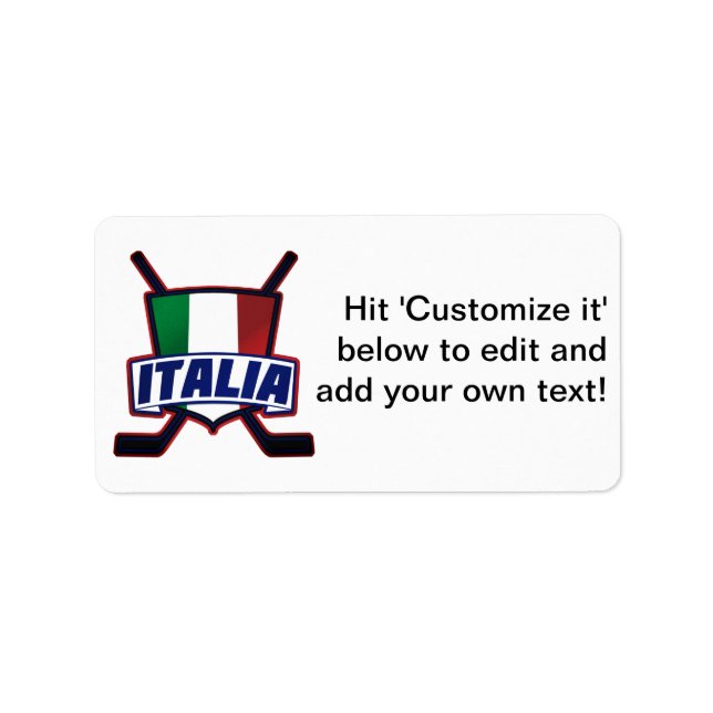 Italienhockey su Ghiaccio Adressetikett (Framsidan)