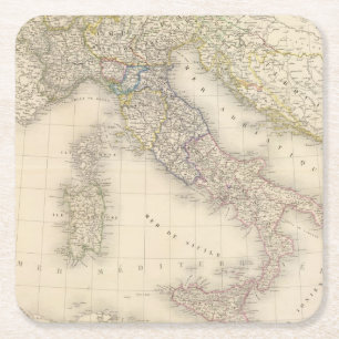 Italienkarta Underlägg Papper Kvadrat