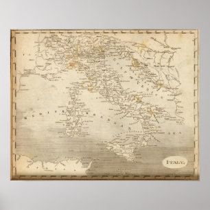 Italienkarta vid Arrowsmith Poster