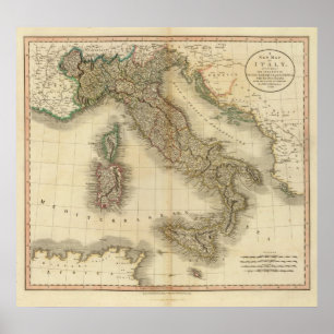 Italienkartbokkarta Poster