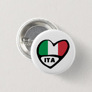 Italienland kodifierar flaggahjärta klämmer fast knapp