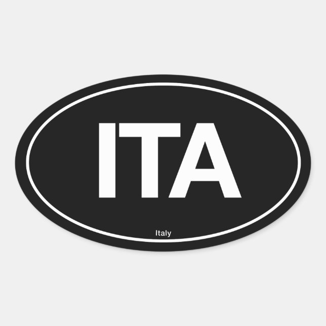 ItalienOval Ovalt Klistermärke (Framsida)