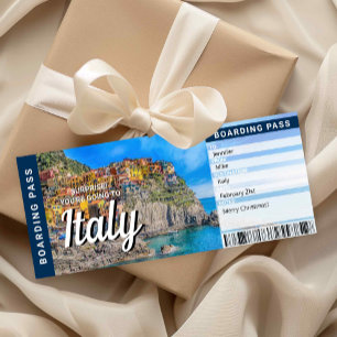 Italienresa Förvånings Boarding Pass Kort
