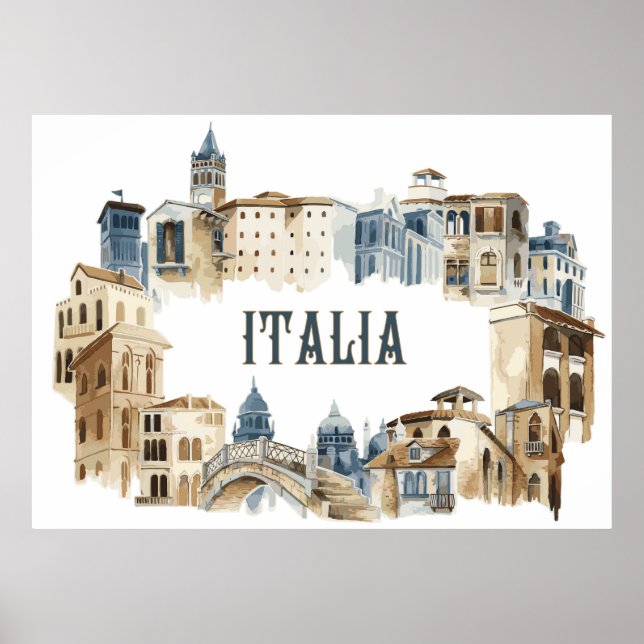 Italiens arkitektur poster (Framsidan)