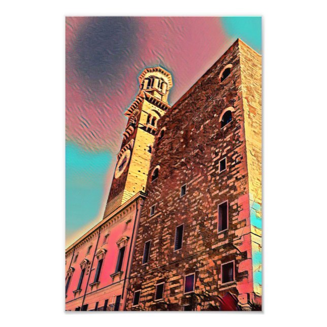 Italiens arkitekturmålning fototryck (Framsidan)