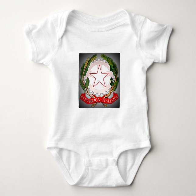 Italiens emblem mörk kant tee (Framsida)
