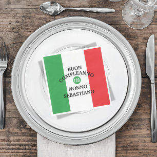 Italiens flagga Grattis på födelsedagen eller årsd Pappersservett