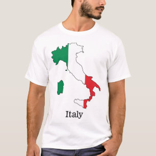 Italiens Flagga i Karta - insamling av Souvenir T Shirt