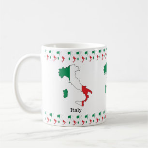 Italiens flagga inom dess karta - souvenirsamling kaffemugg