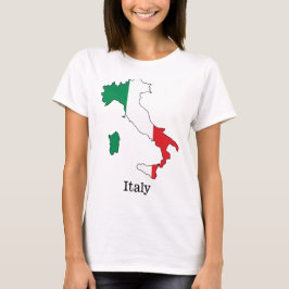 Italiens flagga inom dess karta - souvenirsamling t shirt