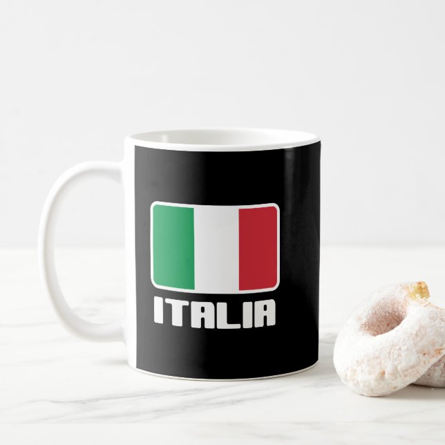 Italiens flagga kaffemugg (Med munk)