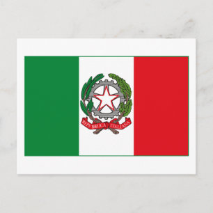 Italiens Flagga med COA-vykort (lätt) Vykort
