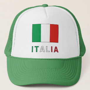 Italiens flagga & ordet truckerkeps