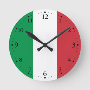 Italiens flagga rund klocka