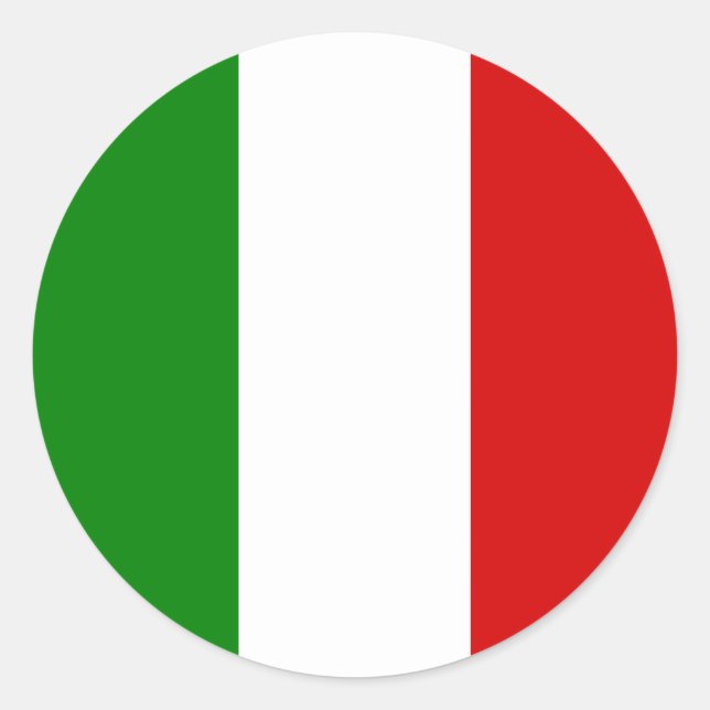 Italiens Flagga Runt Klistermärke (Framsida)