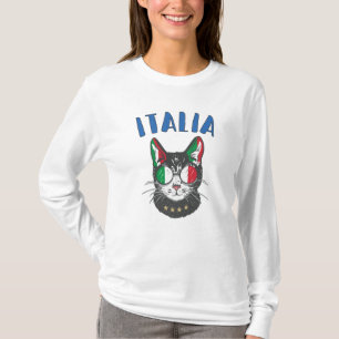 Italiens fotbollskatt maskot italiensk fans flagga t shirt