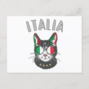 Italiens fotbollskattemaskot Italien-fanflagga Vykort
