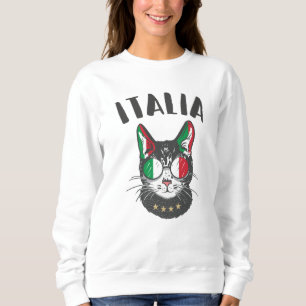Italiens fotbollskattmaskot italiensk fans flagga t shirt