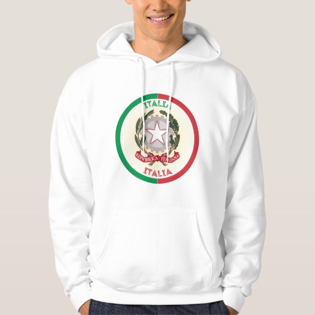 Italiens nationella emblemcirkelform hoodie (Framsida)