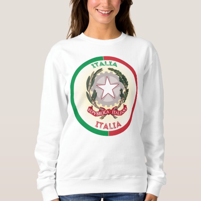Italiens nationella emblemcirkelform t shirt (Framsida)