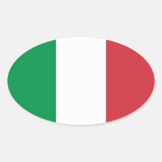 Italiens nationella Flagga Ovalt Klistermärke