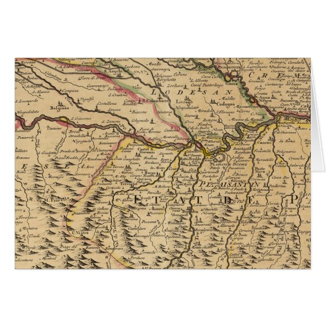 Italiens Po River Valley Hälsningskort (Framsidan Horizontal)