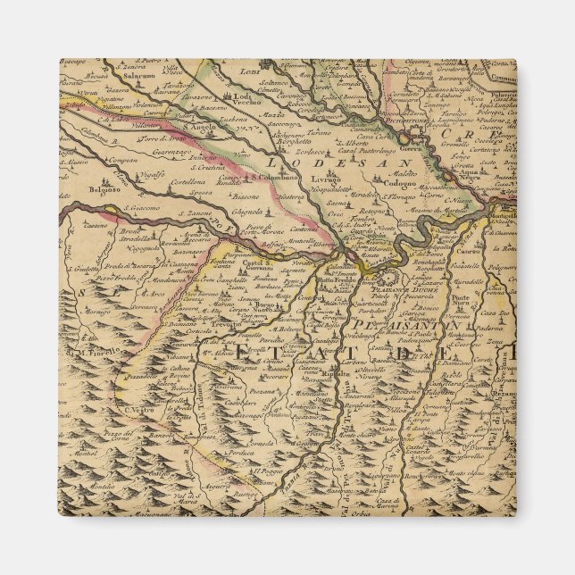 Italiens Po River Valley Magnet (Framsidan)