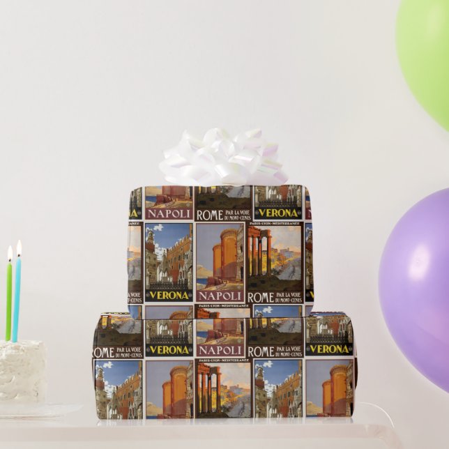 Italiens resstäder samlar in vintage från Italien Presentpapper (Festgåvor)