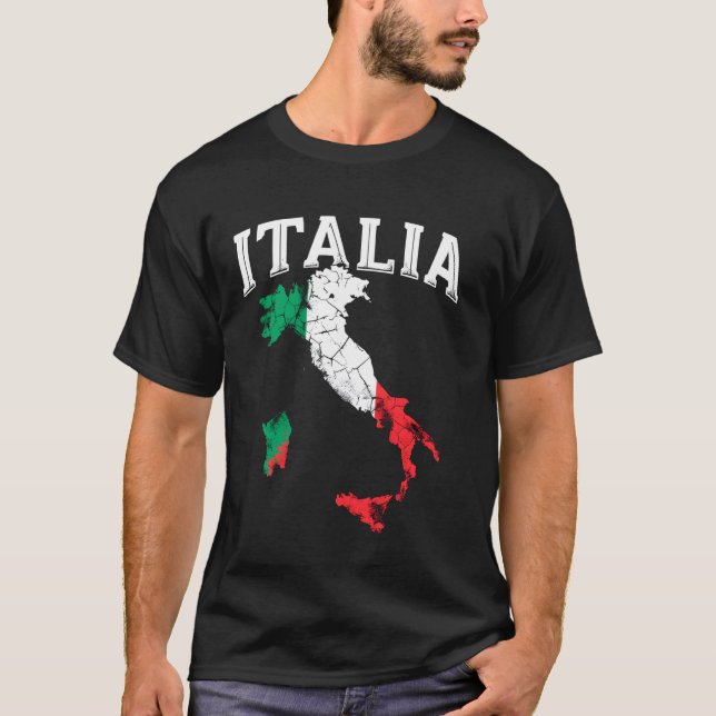 Italiens slitna flagga t shirt (Framsida)